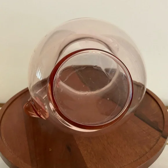 Elegant Pink Glass Pitcher - Picture 4 of 5